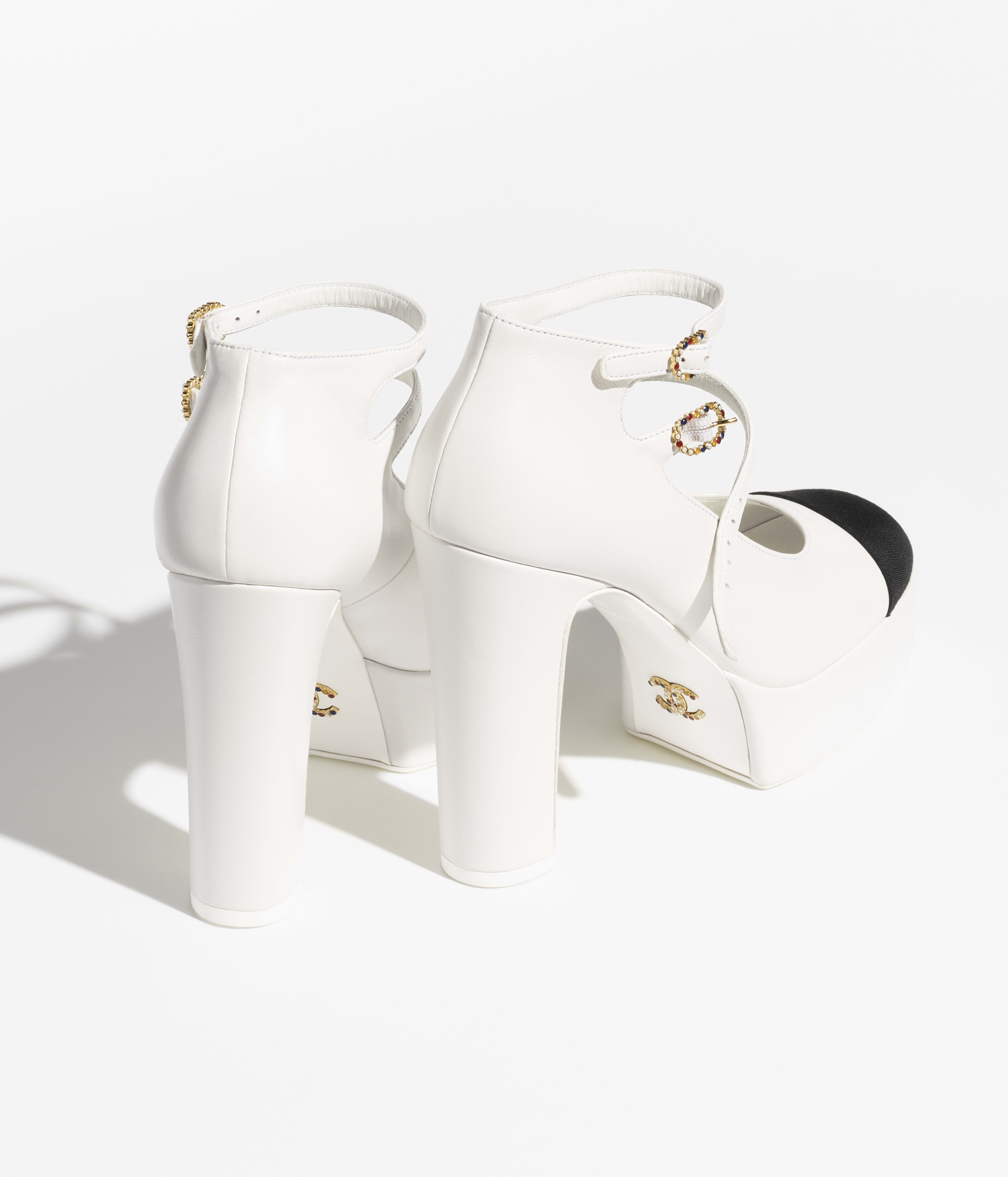 Mary Janes - Bianco & nero - Pelle di agnello & grosgrain - vista artistica 3